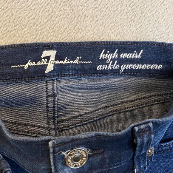 7 For All Mankind Womans Jeans Size 25 High Waist Ankle Gwenevere Skinny - Picture 11 of 16